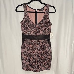 Forever21 Pink & Black Lace Dress